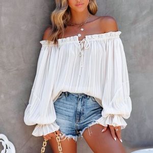 Vici Nycole High Sheen Off The Shoulder Blouse